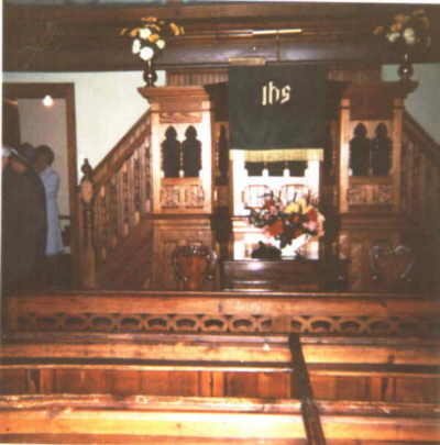 Eastington Methodist Church wooden pulpit in old chapel